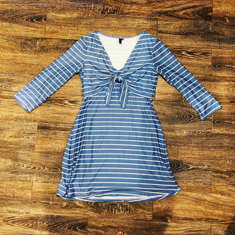 Blue striped dress
